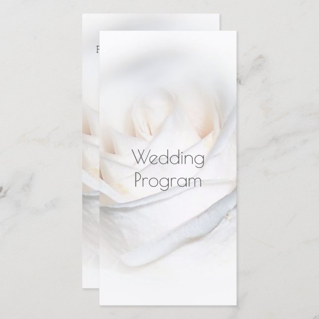 Personalisiertes Hochzeitsprogramm für White Rose (Vorne/Hinten)