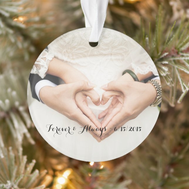 Personalisiertes Hochzeitssemble für immer und imm Ornament (Baum)