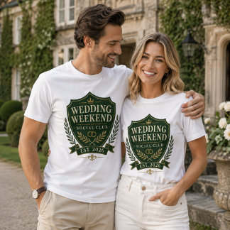 Personalisiertes Hochzeitswochenende-Sozial T-Shirt