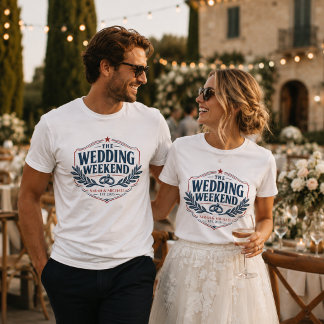 Personalisiertes Hochzeitswochenende Vintage Ameri T-Shirt