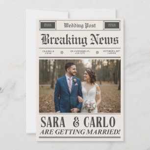 Personalisiertes Hochzeitszeitungsposter Frischv Einladung