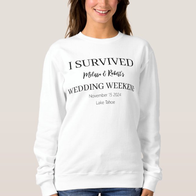 Personalisiertes Hochzeitwochenende Sweatshirt (Vorderseite)
