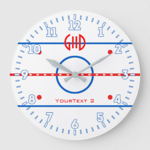 Personalisiertes Hockey-Eisbahnen-Diagramm auf a Große Wanduhr