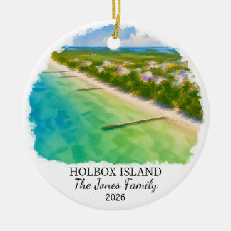 Personalisiertes Holbox-Insel-Keramik-Ornament, Cu Keramik Ornament