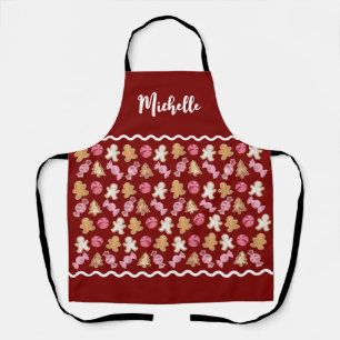 Personalisiertes Holiday Baking Lebkuchen Muster Schürze