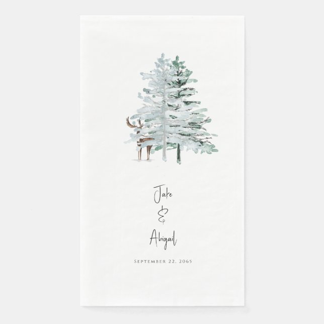 Personalisiertes Holz Moderner Schriftart Serviette (Vorderseite)