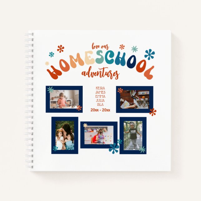 Personalisiertes Homeschool Foto Collage Scrapbook Notizbuch (Vorderseite)