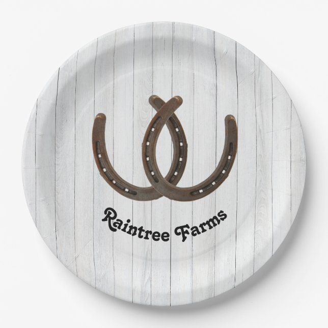 Personalisiertes Horseshoe Pappteller (Vorderseite)