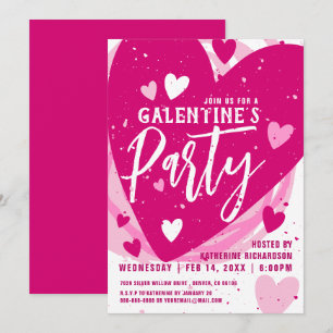 Personalisiertes Hot-Pink-Galentine-Brunch-Party Einladung