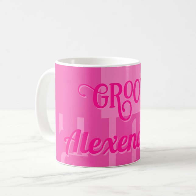 Personalisiertes Hot Pink Kaffeetasse (Vorderseite Links)