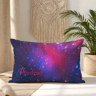 Personalisiertes Hot Pink und Blau Pandoras Cluste Lendenkissen