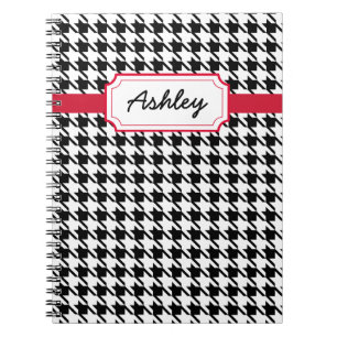 Personalisiertes Houndstooth-Tagebuch Schulheft Notizblock