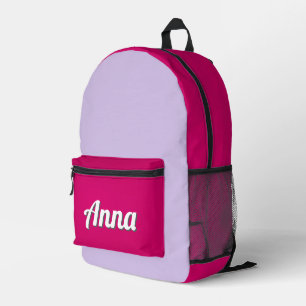 Personalisiertes Hübsch rosa Lila Modernes Mädchen Bedruckter Rucksack