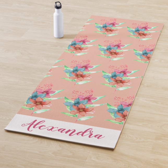 Personalisiertes Hübsches Blumenmuster Yogmatte Yogamatte (Beispiel)