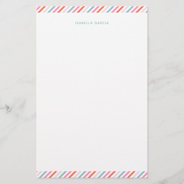 Personalisiertes hübsches bunter Briefpapier (Vorderseite)
