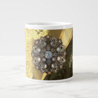 Personalisiertes, hübsches, gürtelförmiges Damastm Jumbo-Tasse