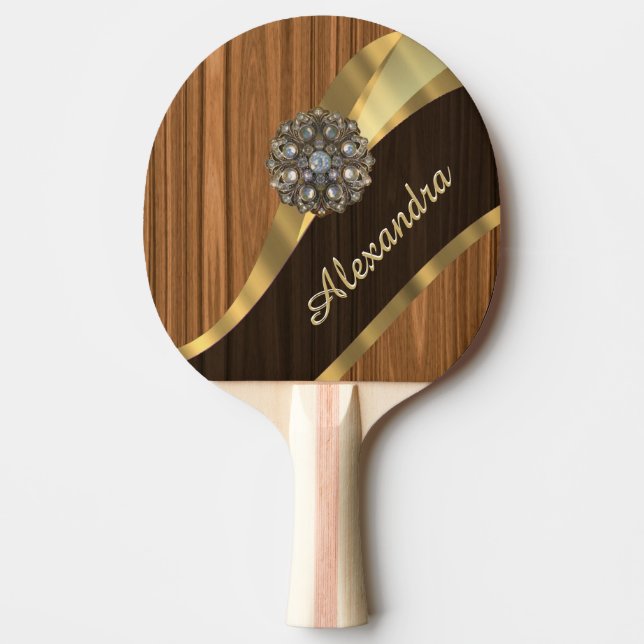 Personalisiertes hübsches ImitatKiefernholzkorn Tischtennis Schläger (Vorderseite)