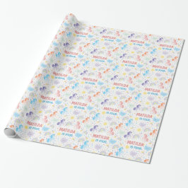 Personalisiertes Hübsches Little Unicorns Wrapping Geschenkpapier