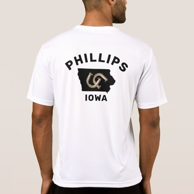 Personalisiertes Hufeisen Pitching Staat Karte T-Shirt (Rückseite)