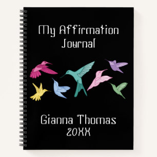 Personalisiertes Hummingbird Affirmation Journal Notizbuch