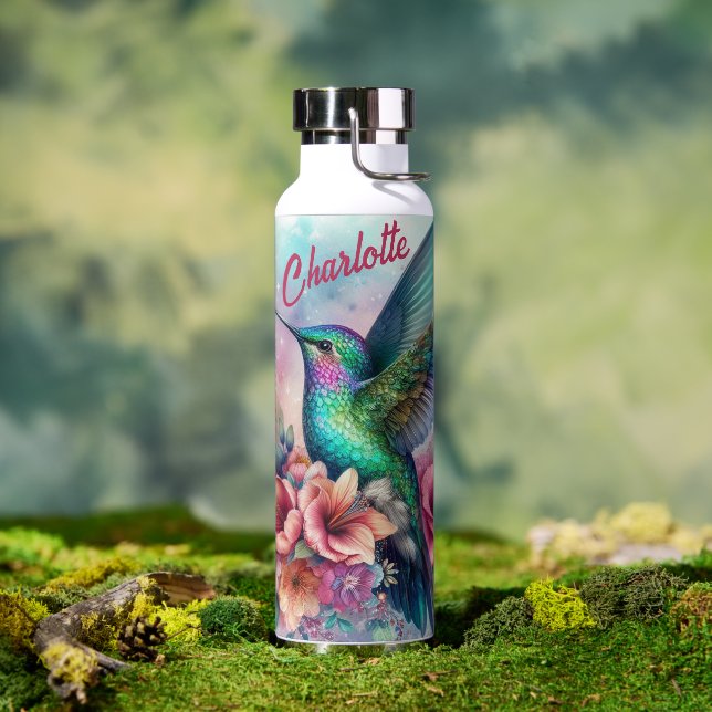 Personalisiertes Hummingvogelvakuum isoliert Trinkflasche (Außenbereich)