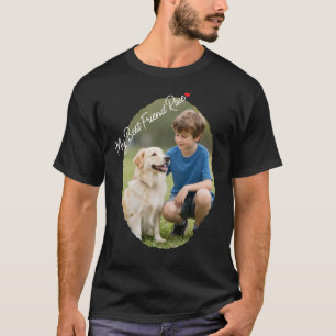  Personalisiertes Hund Papa Best Friend Foto Schwa T-Shirt