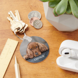 Personalisiertes Hunde-Foto-Andenken Schlüsselanhänger
