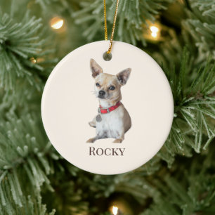 Personalisiertes Hunde-Foto Benutzerdefinierter Keramik Ornament