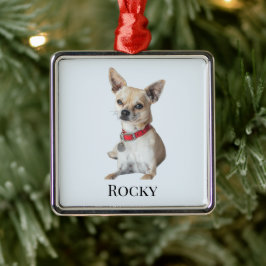 Personalisiertes Hunde-Foto | Benutzerdefinierter  Ornament Aus Metall
