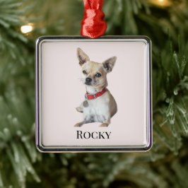 Personalisiertes Hunde-Foto | Benutzerdefinierter  Ornament Aus Metall