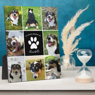 Personalisiertes Hunde-Foto-Kollage Pfotenabdruck  Fotoplatte
