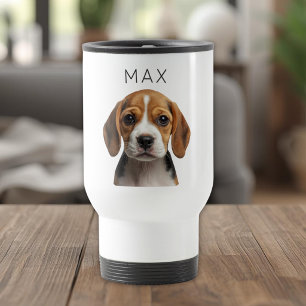 Personalisiertes Hunde-Foto & Name Reisebecher