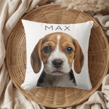 Personalisiertes Hunde-Foto & Namens-Wurfkissen