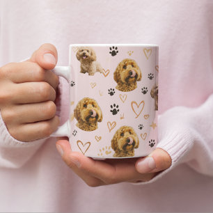 Personalisiertes Hunde-Foto Rosa Kaffeetasse