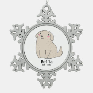 Personalisiertes Hunde-Gedenk-Ornament, Foto-Anden Schneeflocken Zinn-Ornament