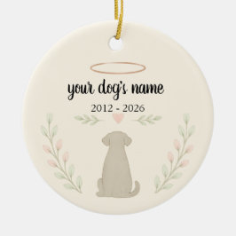 Personalisiertes Hunde-Gedenk-Ornament – Name und Keramik Ornament
