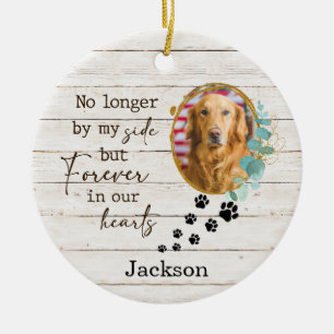 Personalisiertes Hunde-Gedenkpfotenabdruck-Foto Keramik Ornament