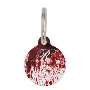 Personalisiertes Hunde-ID-Tag Blutspritzer Vampir  Haustiermarke