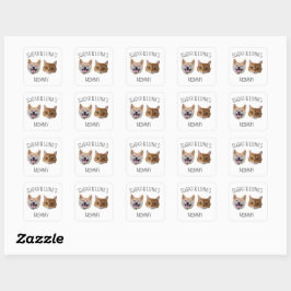 Personalisiertes Hunde-Katze-Foto, Niedliches Gesc Quadratischer Aufkleber
