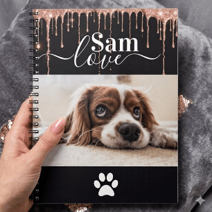 Personalisiertes Hunde-Monogramm-Name Haustier-Fot Notizblock