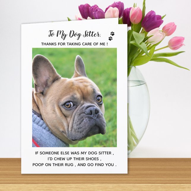 Personalisiertes Hunde-Sitter Pet Care Pet Foto Vi Dankeskarte (Von Creator hochgeladen)
