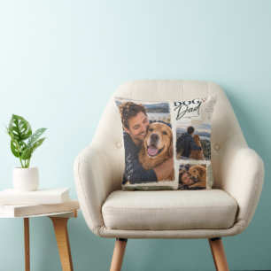 Personalisiertes Hunde-Vater-Foto-Collage-Wurfkiss Kissen