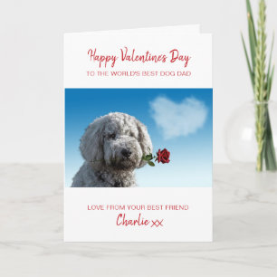 Personalisiertes Hunde-Vater-Valentinsfoto Feiertagskarte