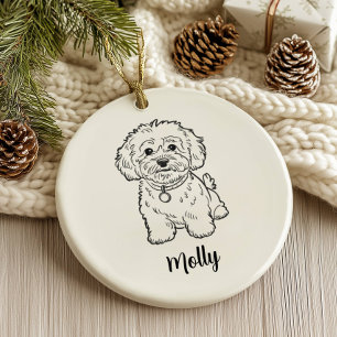 Personalisiertes Hunde-Weihnachten Keramik Ornament