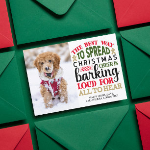 Personalisiertes Hunde-Weihnachtsbild Benutzerdefi Feiertagskarte
