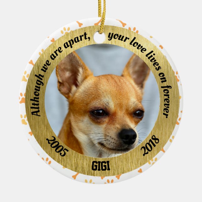 Personalisiertes Hundedenkmal, obgleich wir Keramik Ornament (Vorne)