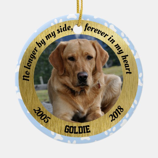 Personalisiertes Hundedenkmal-Weihnachten Keramik Ornament (Vorne)