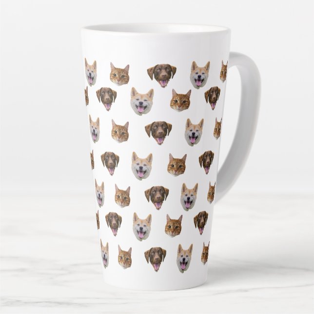 Personalisiertes Hundegesicht, Hunde Katze Mama Fo Milchtasse (Rechte Ecke)