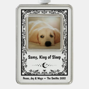 Personalisiertes Hundeliebhaber-Tarot-Fun-Geschenk Rahmen-Ornament Silber