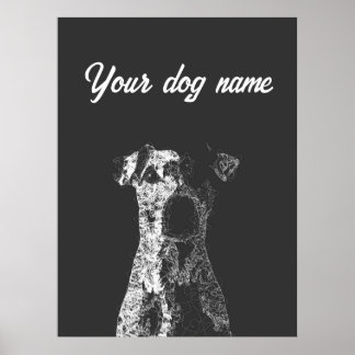 personalisiertes Hundeposter abstrakte Linienkunst Poster